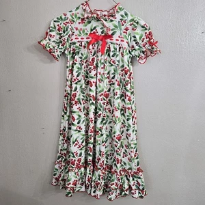 Only Little Once Girls Christmas Holly Berry Nightgown Size 5 Pajamas PJ Photo - Picture 1 of 8