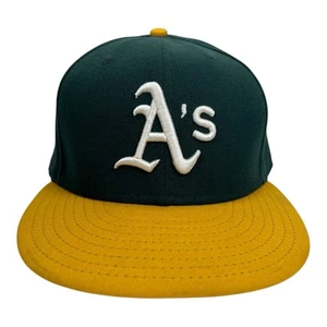 Oakland Athletics New Era Fitted Hat Cap 59Fifty Size 8 Plain Logo On Field MLB - Picture 1 of 11