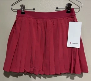 Neu mit Etikett lululemon Größe 6 hoch geschnittener plissierter Tennisrock Ceri Cherry Mist Pink Skort - Bild 1 von 5