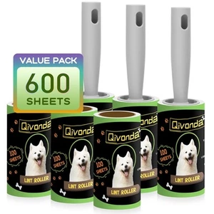 Lint Roller 600 Sheets Mega Value Set, Lint Rollers for Pet Hair Extra Sticky... - Picture 1 of 6