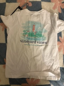 Vineyard Vines Nordstrom Kids T-Shirt Top Painted Lighthouse NWT Size 7 - Picture 1 of 2