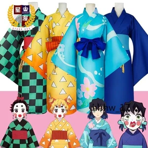 Costume cosplay Demon Slayer Kamado Tanjirou gioco anime donna kimono Halloween - Foto 1 di 27