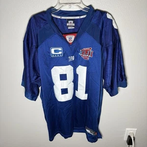 Vintage New York Giants Super Bowl Jersey Size 54 XLII Amani Toomer Blue Reebok - Picture 1 of 11