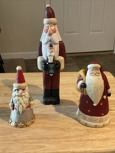 Lot Of 3 Vintage Santa Claus Figurines 5-9” EX+ Condition - Picture 1 of 1