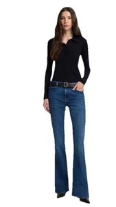 Pantalones de mezclilla para mujer 7 For All Mankind ajustados Bootcut azul oscuro talla 31 $248 - Imagen 1 de 13