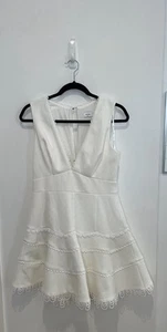 Sheike Dress Womens 12 White Lace Trim Sleeveless V Neck Mini Size 12 - Bild 1 von 9