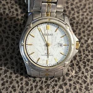 Pulsar Date Damen Bicolor Armbanduhr VX82 X504 50m Water Resis Japan Uhrwerk - Bild 1 von 7