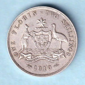 Australia. 1910 Florin... VF/gVF - Part Lustre - Picture 1 of 2