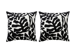 (2er Set) IKEA GRONKNAVEL Kissenbezug schwarz weiß Outdoor Indoor 20"x20" - Bild 1 von 4
