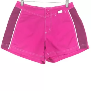 LL Bean Board Shorts Women's 6 (28x3) Pink Burgundy White Nylon 1 Pocket Swim - Picture 1 of 5