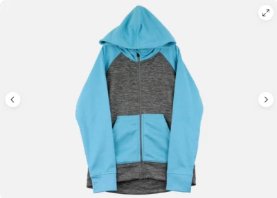 Chaqueta con Capucha HEAD Niñas Cremallera Completa (Gris Pedernal Brezo/Azul, Pequeña 7/8) Nueva con Etiquetas Foto 1 de 3