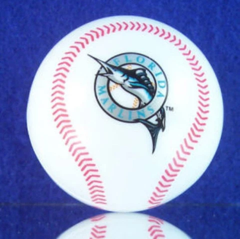 MIAMI MARLINS MINI BALL 2" ROUND NEW MLB OFFICALLY LICENSED HARD PLASTIC Cover