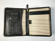 Vintage Black Faux Leather Zipped Writing Case