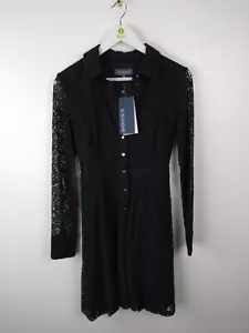 Sosandar Women's Dress Size 10 Black Lace Button Down Shirt RRP £89 BNWT F2 - Picture 1 of 12