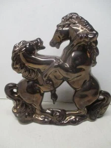 Vtg Ceramic Fighting Stallions Horses Statue/Figurine 12"x14"x4" - Picture 1 of 1