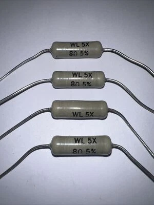 8 OHM,  5 WATT,  5% WARD LEONARD WIRE WOUND POWER RESISTORS  WL 5X NEW LOT OF  4 - Image 1 of 4