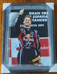 SEBASTIAN VETTEL SIGNED AND FRAMED PHOTO - Foto 1 di 2