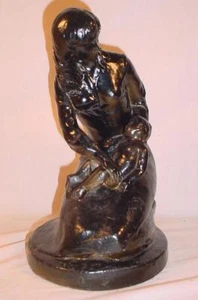 VINTAGE 1980 AUSTIN PRODUCTS KREIDEWARE STATUE MUTTER UND KIND / BABY - Bild 1 von 4