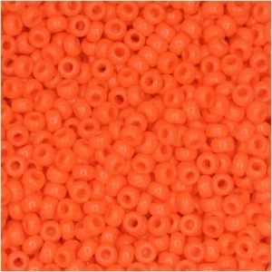 Miyuki Round Rocaille Seed Beads Size 11/0 23.5GM Opaque Orange 11-406-5 - Picture 1 of 2