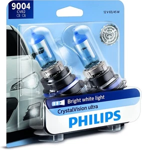 Philips Genuine 9004 CVB2 CrystalVision Ultra Upgrade Headlight Bulb, 2 Pack NEW - Picture 1 of 4