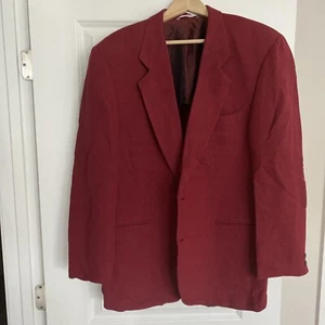 Hugo Boss Easy Line Men’s linen/Rayon Half lined 2-Button Dark Red blazer - 42L - Picture 1 of 4