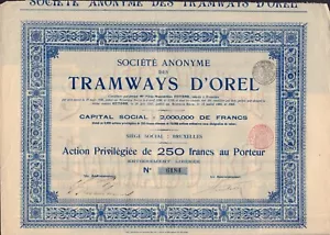 RUSSIA : Tramways d' Orel dd 1896 issued in Belgium - Picture 1 of 1