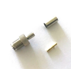 10 Pk Mini-UHF Female Jack Crimp RF Coaxial Coax Connector for RG58 RG141 LMR195 - Picture 1 of 3