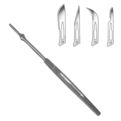 A1 Skalpellklingen-Halter 16,5cm Nr 7 Skalpell-Klingen 10-11-12-15