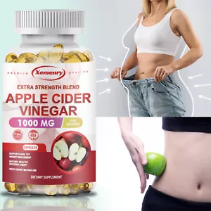 Apple Cider Vinegar 1000mg - Weight Loss, Weight Control,Detox,Suppress Appetite - Picture 1 of 13