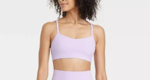 Women's Everyday Soft Support Strappy Sports Bra All In Motion Light Purple - Picture 1 of 7