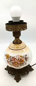 Vintage präzise Guss GWTW handbemalt Glanzgeschirr 3-Wege Milchglas Stubenlampe - Bild 1 von 11