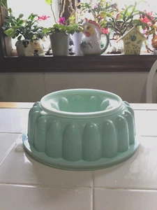 Vintage Tupperware 3-Pc Jello/Dessert Mold Ice Ring 1201/1202/1203 Aqua Blue - Picture 1 of 9