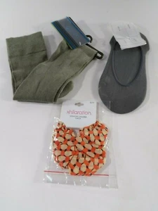 LEMON Women's Shoe Liners Socks NWT $14.50 tall Sock Ponytail Scrunchie NWT Set - Imagen 1 de 6