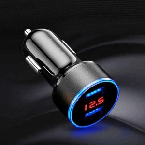 Dual Ports 3.1A USB Car Cigarette Charger Lighter Digital LED-Voltmeter 12V/24V - Bild 1 von 12