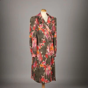 Vintage Tailored Dress 1980s Size 6 Silk Prada Flower Decorations - Picture 1 of 9