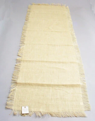  Ivory Jute Burlap Table Runner 20x70 inches with Fringe  - Image 1 of 3