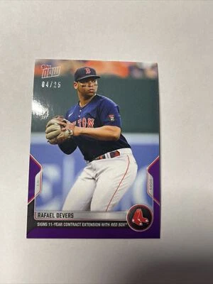 2022 Topps MLB Now OS-56 RAFAEL DEVERS BOSTON RED SOX RESIGNS PURPLE 4/25 - Image 1 of 2