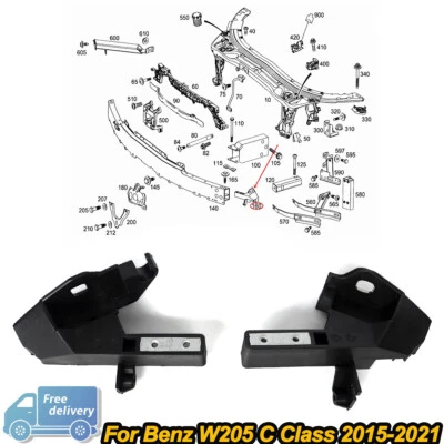 For 2015-21 Mercedes Benz C300 C400 C43 W205 Front Bumper Bracket Left Right - Imagem 1 de 4