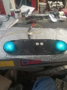 Harley Police License plate bracket with blue ID lights and harness Excellent. - Picture 1 of 2
