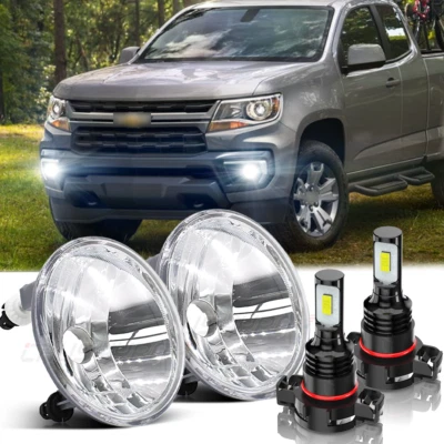 For CHEVROLET COLORADO 2015-2022 LED Clear Lens Front Bumper Fog Lights White - Image 1 of 4