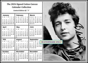 Bob Dylan, signed 2026 Cotton Canvas Calendar (BD-10) - Picture 1 of 1