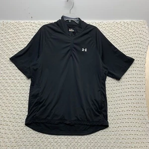 Under Armour Sweatshirt Men’s Large 1/4 Zip Black HeatGear Gym Outdoor Training - Picture 1 of 8