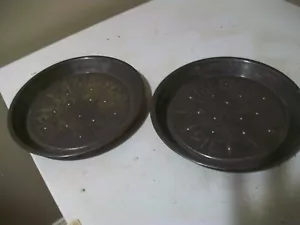 Lot of 2 Vintage 9.5” Embossed Pie Pan Tins Mrs. Smith's Mello-Rich - Imagen 1 de 4