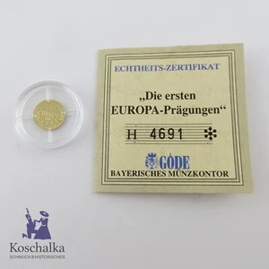 585er Goldmedaille in Münzkapsel, EUROPA - Kalender 2000, mit Zertifikat (E5032) - Bild 1 von 5