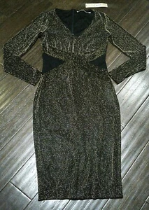 Abito formale Rachel Roy oro nero metallizzato elasticizzato medio - Foto 1 di 3