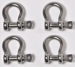 4x Marine Bow Shackle 5/8" Stainless Steel Clevis D-Ring 304 Sailboat Rigging - Bild 1 von 5
