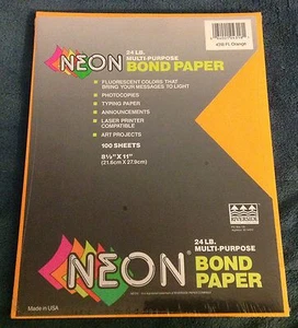 Riverside Paper Co. 100 Sheets Neon 24lb Fluorescent Orange #4318 Unopened - Picture 1 of 1