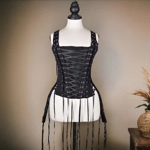 Gothic Corset Bustier Overbust Nightclub Lace Up Boned Shaping Tops Slimm Waist - Picture 1 of 8