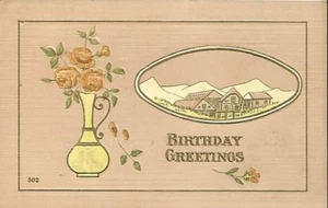 USA 1912 FANCY PATRIOTIC FLAG CANCEL FROM DECATOR IL TO CHAMPAIGN IL ON EMBOSSED - Picture 1 of 2