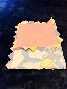Vtg Quilt Handmade Crib Baby Blanket Precious Moments Pink Blue Unisex - Picture 1 of 19